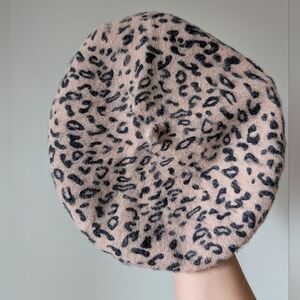 Beret Leopard Print